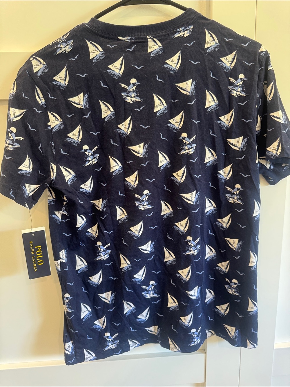 Polo by Ralph Lauren Navy Blue Sailboat Print Short Sleeve Tee - Picture 3 of 3